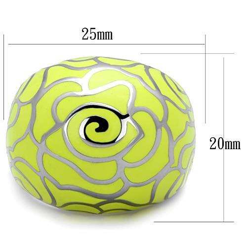 TK1740 - High polished (no plating) Stainless Steel Ring with Epoxy in Citrine Yellow - Alamode - Flyclothing LLC