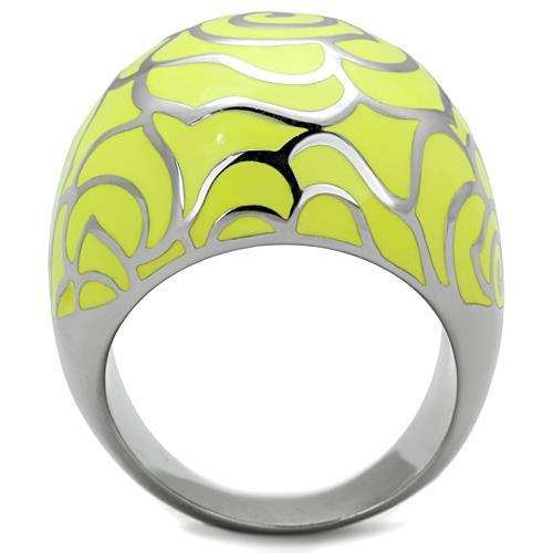 TK1740 - High polished (no plating) Stainless Steel Ring with Epoxy in Citrine Yellow - Alamode - Flyclothing LLC