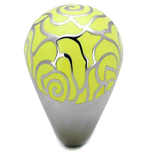 TK1740 - High polished (no plating) Stainless Steel Ring with Epoxy in Citrine Yellow - Alamode - Flyclothing LLC