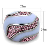 TK1744 - High polished (no plating) Stainless Steel Ring with Top Grade Crystal in Light Rose - Alamode - Flyclothing LLC