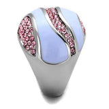 TK1744 - High polished (no plating) Stainless Steel Ring with Top Grade Crystal in Light Rose - Alamode - Flyclothing LLC
