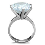 TK1750 - High polished (no plating) Stainless Steel Ring with AAA Grade CZ in Clear - Alamode - Flyclothing LLC