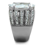 TK1752 - High polished (no plating) Stainless Steel Ring with AAA Grade CZ in Clear - Alamode - Flyclothing LLC