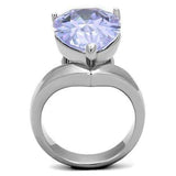 TK1755 - High polished (no plating) Stainless Steel Ring with AAA Grade CZ in Light Amethyst - Alamode - Flyclothing LLC