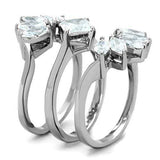 TK1756 - High polished (no plating) Stainless Steel Ring with AAA Grade CZ in Clear - Alamode - Flyclothing LLC