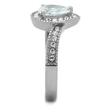 TK1759 - High polished (no plating) Stainless Steel Ring with AAA Grade CZ in Clear - Alamode - Flyclothing LLC