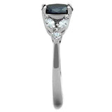 TK1764 - High polished (no plating) Stainless Steel Ring with Synthetic Synthetic Glass in Montana - Alamode - Flyclothing LLC