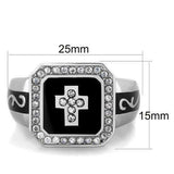 TK1766 - High polished (no plating) Stainless Steel Ring with AAA Grade CZ in Clear - Alamode - Flyclothing LLC