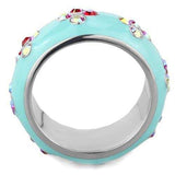 TK1768 - High polished (no plating) Stainless Steel Ring with Top Grade Crystal in Light Rose - Alamode - Flyclothing LLC