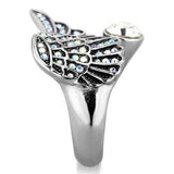 TK1769 - High polished (no plating) Stainless Steel Ring with Top Grade Crystal in Clear - Alamode - Flyclothing LLC