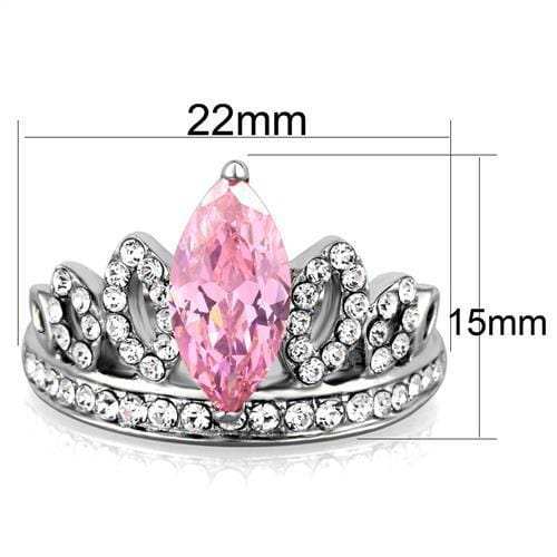 TK1771 - High polished (no plating) Stainless Steel Ring with AAA Grade CZ in Rose - Alamode - Flyclothing LLC