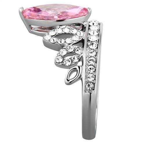 TK1771 - High polished (no plating) Stainless Steel Ring with AAA Grade CZ in Rose - Alamode - Flyclothing LLC