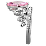 TK1771 - High polished (no plating) Stainless Steel Ring with AAA Grade CZ in Rose - Alamode - Flyclothing LLC