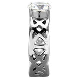 TK1772 - High polished (no plating) Stainless Steel Ring with AAA Grade CZ in Clear - Alamode - Flyclothing LLC