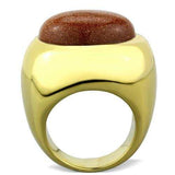 TK1781 - IP Gold(Ion Plating) Stainless Steel Ring with Synthetic Twinkling in Topaz - Alamode - Flyclothing LLC