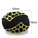 TK1784 - IP Gold(Ion Plating) Stainless Steel Ring with Epoxy in Jet - Alamode - Flyclothing LLC