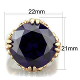TK1786 - IP Rose Gold(Ion Plating) Stainless Steel Ring with AAA Grade CZ in Amethyst - Alamode - Flyclothing LLC