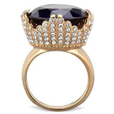 TK1786 - IP Rose Gold(Ion Plating) Stainless Steel Ring with AAA Grade CZ in Amethyst - Alamode - Flyclothing LLC