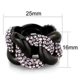 TK1787 - IP Black(Ion Plating) Stainless Steel Ring with Top Grade Crystal in Light Amethyst - Alamode - Flyclothing LLC