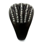 TK1789 - IP Black(Ion Plating) Stainless Steel Ring with Top Grade Crystal in Black Diamond - Alamode - Flyclothing LLC