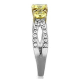 TK1795 - Two-Tone IP Gold (Ion Plating) Stainless Steel Ring with AAA Grade CZ in Topaz - Alamode - Flyclothing LLC