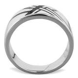 TK1800 - High polished (no plating) Stainless Steel Ring with Epoxy in Jet - Alamode - Flyclothing LLC