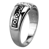 TK1801 - High polished (no plating) Stainless Steel Ring with Top Grade Crystal in Clear - Alamode - Flyclothing LLC