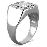 TK1802 - High polished (no plating) Stainless Steel Ring with AAA Grade CZ in Clear - Alamode - Flyclothing LLC