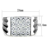 TK1803 - High polished (no plating) Stainless Steel Ring with AAA Grade CZ in Clear - Alamode - Flyclothing LLC