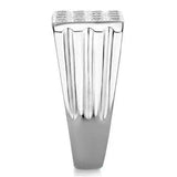 TK1803 - High polished (no plating) Stainless Steel Ring with AAA Grade CZ in Clear - Alamode - Flyclothing LLC