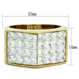 TK1808 - IP Gold(Ion Plating) Stainless Steel Ring with AAA Grade CZ in Clear - Alamode - Flyclothing LLC