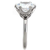 TK1823 - High polished (no plating) Stainless Steel Ring with AAA Grade CZ in Clear - Alamode - Flyclothing LLC