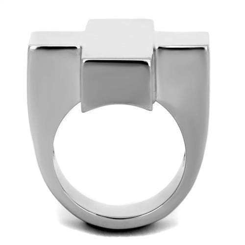TK1827 - High polished (no plating) Stainless Steel Ring with No Stone - Alamode - Flyclothing LLC