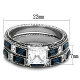 TK1829 - High polished (no plating) Stainless Steel Ring with AAA Grade CZ in Clear - Alamode - Flyclothing LLC