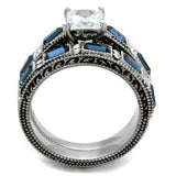 TK1829 - High polished (no plating) Stainless Steel Ring with AAA Grade CZ in Clear - Alamode - Flyclothing LLC