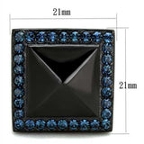 TK1841 - IP Black(Ion Plating) Stainless Steel Ring with Top Grade Crystal in Montana - Alamode - Flyclothing LLC