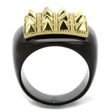 TK1842 - IP Gold+ IP Black (Ion Plating) Stainless Steel Ring with No Stone - Alamode - Flyclothing LLC