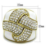TK1848 - IP Gold(Ion Plating) Stainless Steel Ring with Top Grade Crystal in Clear - Alamode - Flyclothing LLC