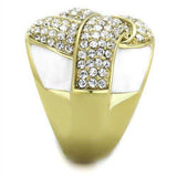 TK1848 - IP Gold(Ion Plating) Stainless Steel Ring with Top Grade Crystal in Clear - Alamode - Flyclothing LLC