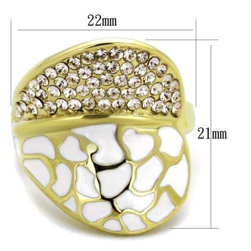 TK1851 - IP Gold(Ion Plating) Stainless Steel Ring with Top Grade Crystal in Clear - Alamode - Flyclothing LLC