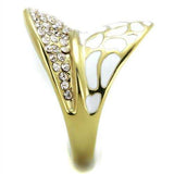 TK1851 - IP Gold(Ion Plating) Stainless Steel Ring with Top Grade Crystal in Clear - Alamode - Flyclothing LLC