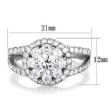 TK1855 - High polished (no plating) Stainless Steel Ring with AAA Grade CZ in Clear - Alamode - Flyclothing LLC