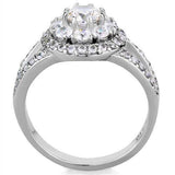 TK1855 - High polished (no plating) Stainless Steel Ring with AAA Grade CZ in Clear - Alamode - Flyclothing LLC