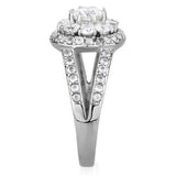 TK1855 - High polished (no plating) Stainless Steel Ring with AAA Grade CZ in Clear - Alamode - Flyclothing LLC