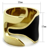 TK1860 - IP Gold(Ion Plating) Stainless Steel Ring with Epoxy in Jet - Alamode - Flyclothing LLC