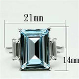 TK1862 - High polished (no plating) Stainless Steel Ring with Top Grade Crystal in Sea Blue - Alamode - Flyclothing LLC