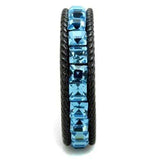 TK1867 - IP Black(Ion Plating) Stainless Steel Ring with Top Grade Crystal in Sea Blue - Alamode - Flyclothing LLC