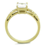 TK1873 - IP Gold(Ion Plating) Stainless Steel Ring with AAA Grade CZ in Clear - Alamode - Flyclothing LLC