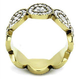 TK1875 - IP Gold(Ion Plating) Stainless Steel Ring with Top Grade Crystal in Clear - Alamode - Flyclothing LLC