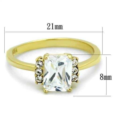 TK1876 - IP Gold(Ion Plating) Stainless Steel Ring with AAA Grade CZ in Clear - Alamode - Flyclothing LLC